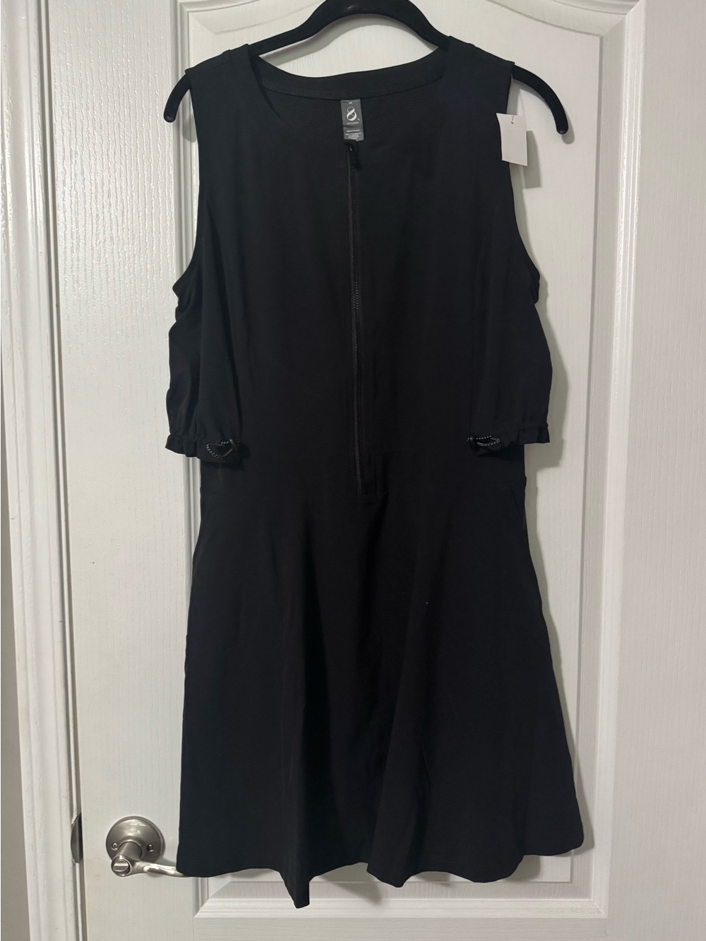 Sleeveless Black Zip-Front Women's Dress